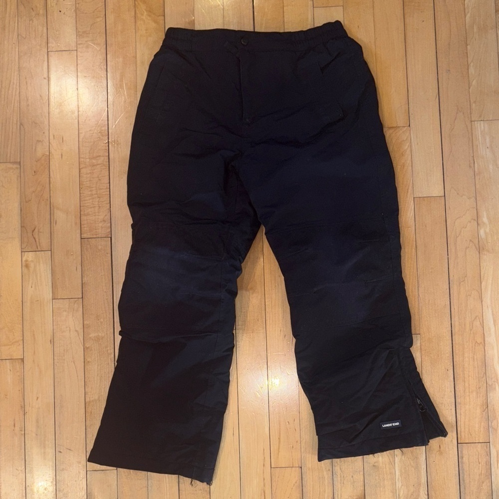 Lands' End Kids Black Cold weather snow pants girls size 8